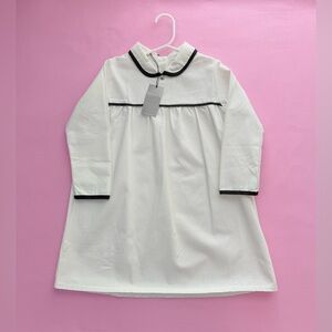 NWT Korean Clothing Brand Bemon| Toddler Girl's  Classic White Dress |Size 5T